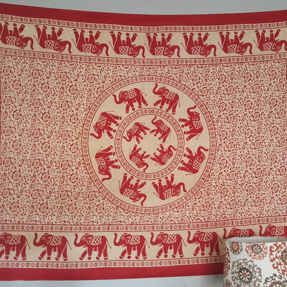 Batik elephant tapestry